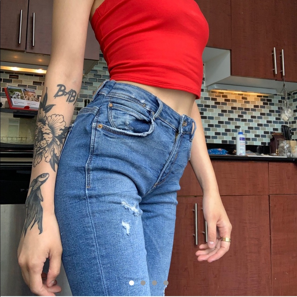 Dark denim blue skinny jeans